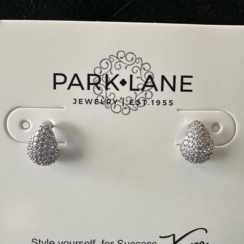 Park Lane TEACUP Sparkling Silver Teardrop Earrings